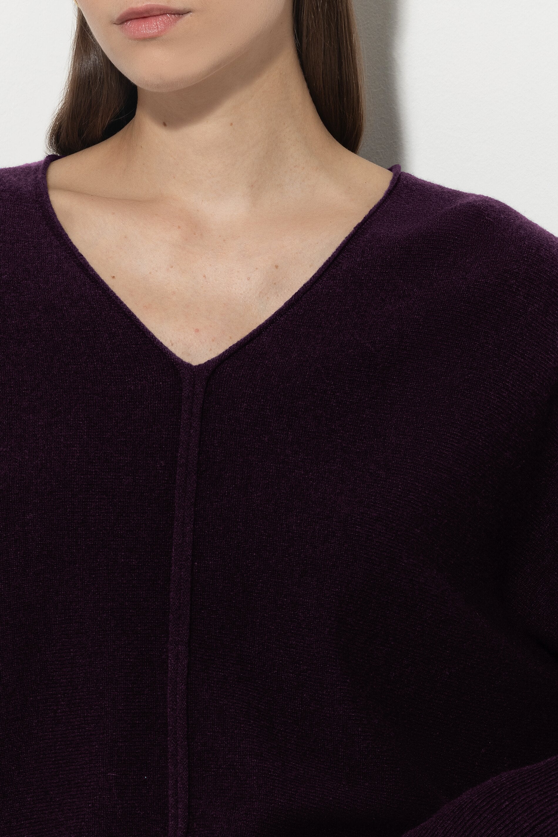 V-shape cashmere-blend sweater