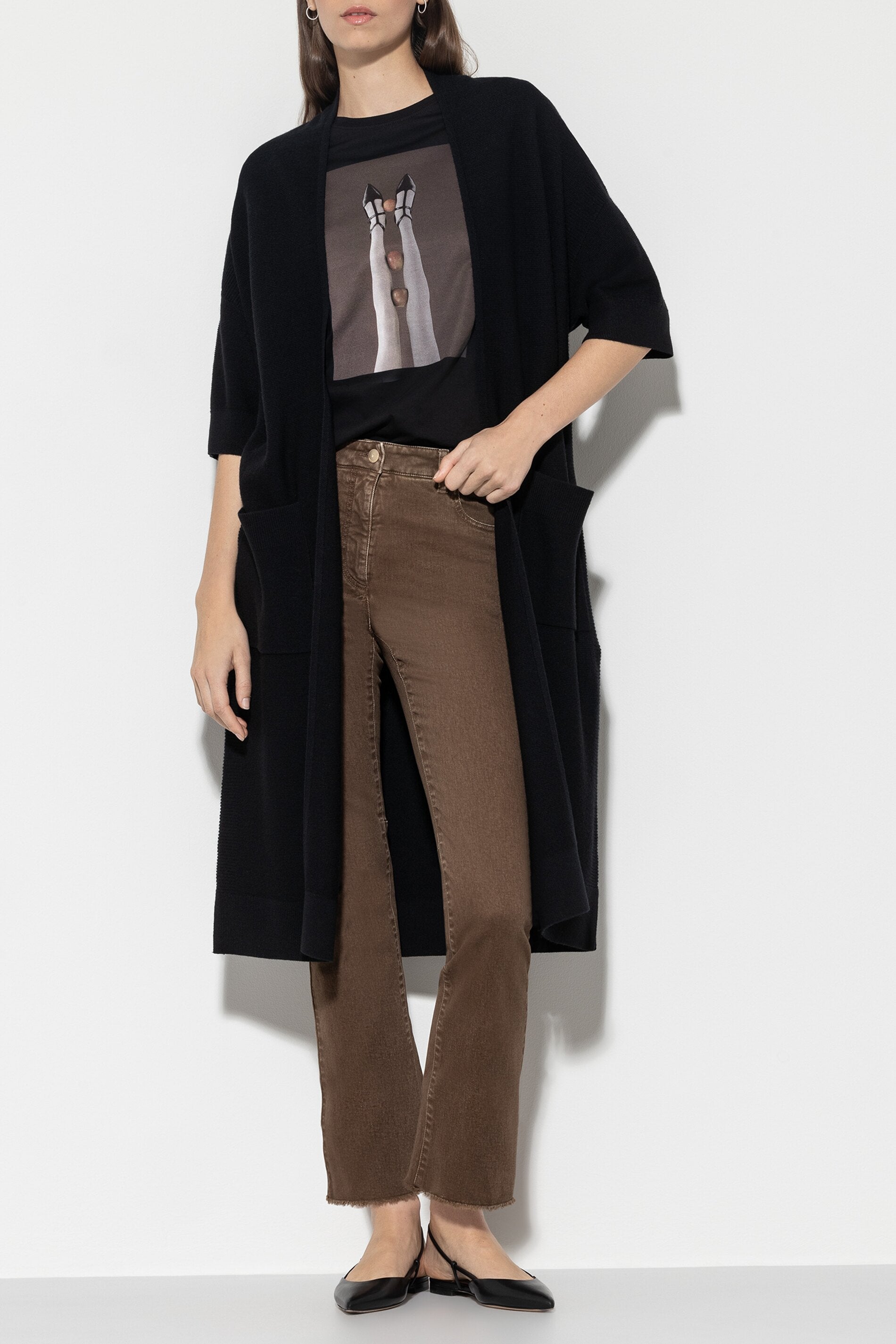 Asymmetrical Wool Cardigan Long Dolman Coat Long Version Plus Size Cardigan good & Nara KP006