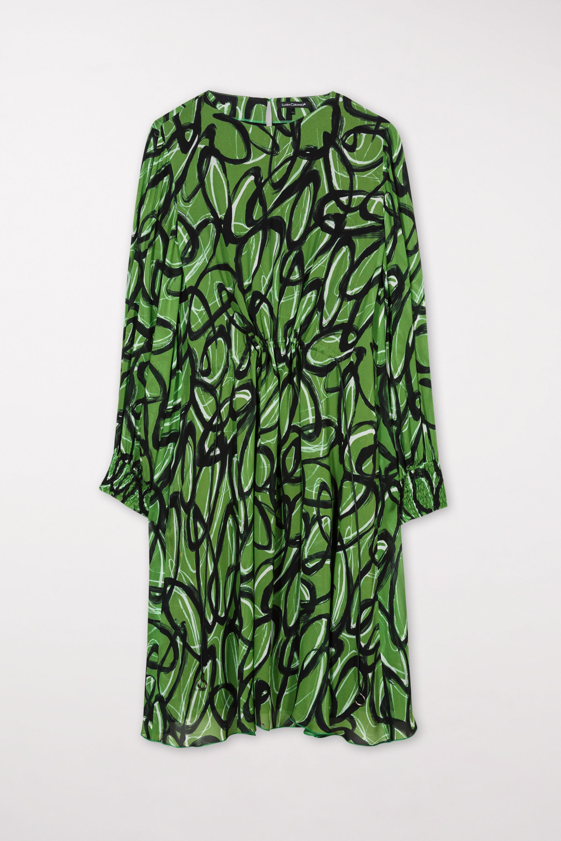 #Farbe_the curly graphic print green